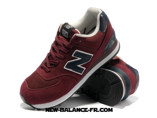chaussures new balance nb 574 classic homme purplish rouge noir